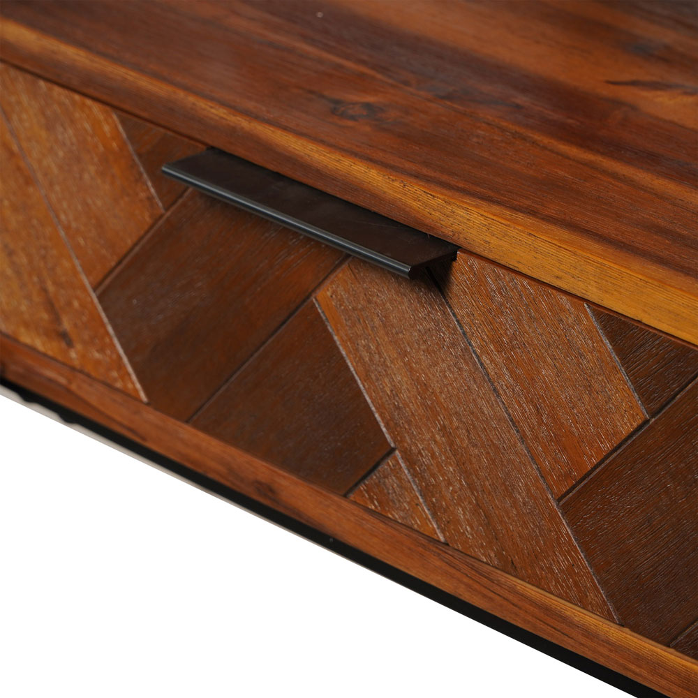 Acacia Wood Console Table with 2 Drawers & Powder-Coated Steel Frame - Image 9