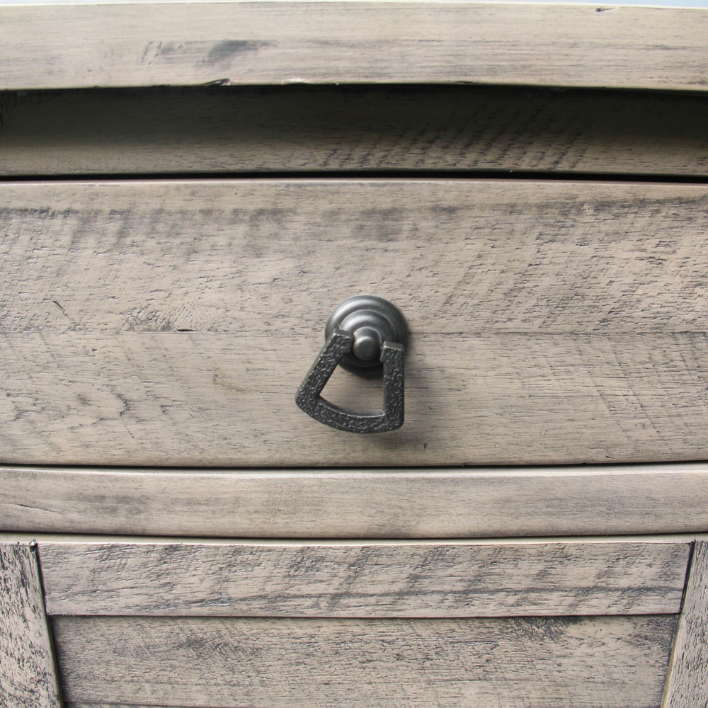 Solid Acacia Wood Nightstand – Rustic Gray Bedside Cabinet Storage Table - Image 20