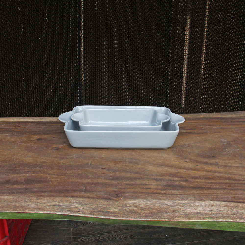 Stoneware Baking Sheet Set with Handles – Set of 2 Kitchen Baking Dishes (Big & Small) - Image 3