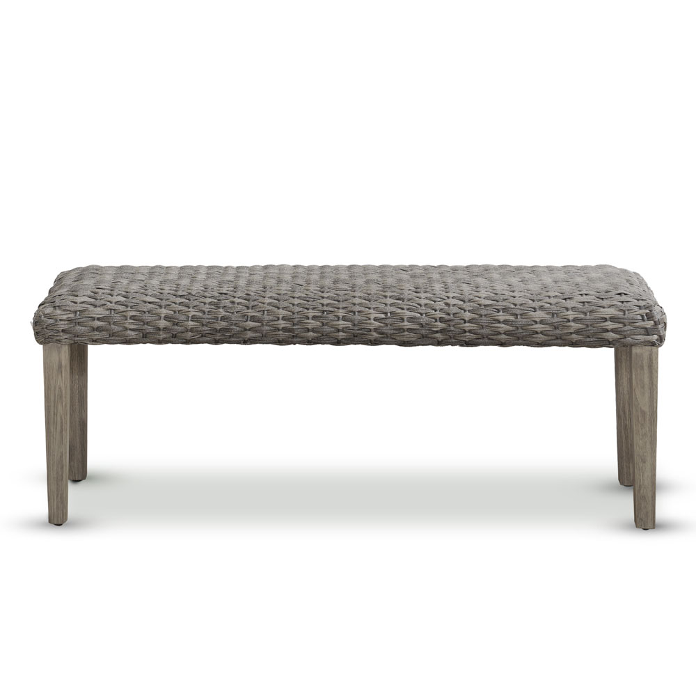 Outdoor Patio Bench with Acacia Solid Wood Frame and PE Wicker Seat - Image 14