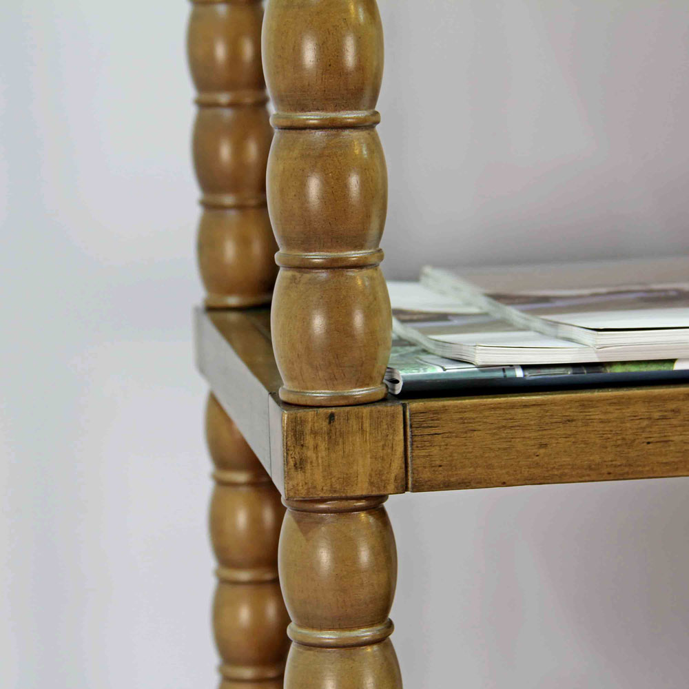 Solid Acacia Wood 6-Tier Bookcase with Drawer – Freestanding Storage Shelf - Image 2