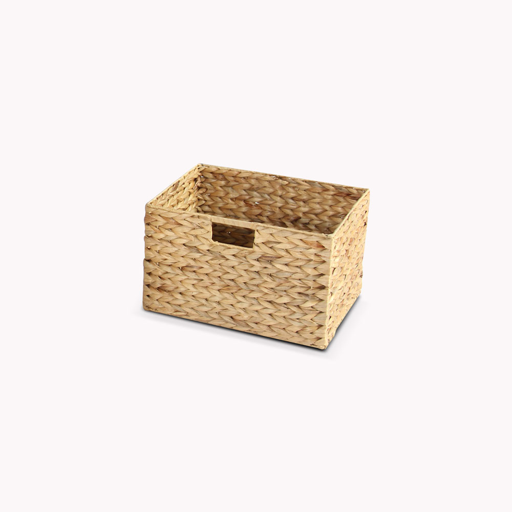 Handmade Acacia Wood Storage Stool with Water Hyacinth Basket – Natural Accent Organizer - Image 7