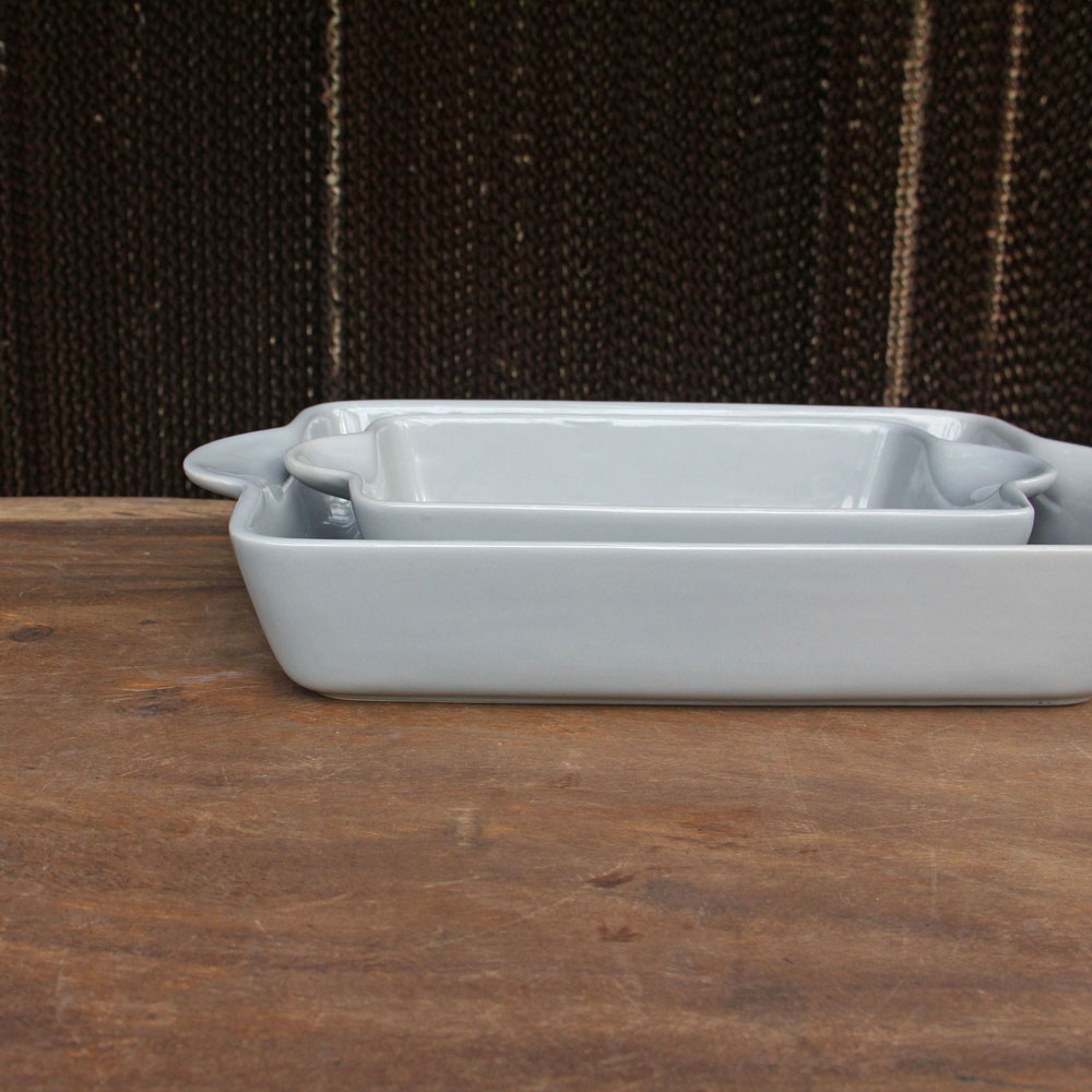 Stoneware Baking Sheet Set with Handles – Set of 2 Kitchen Baking Dishes (Big & Small) - Image 2