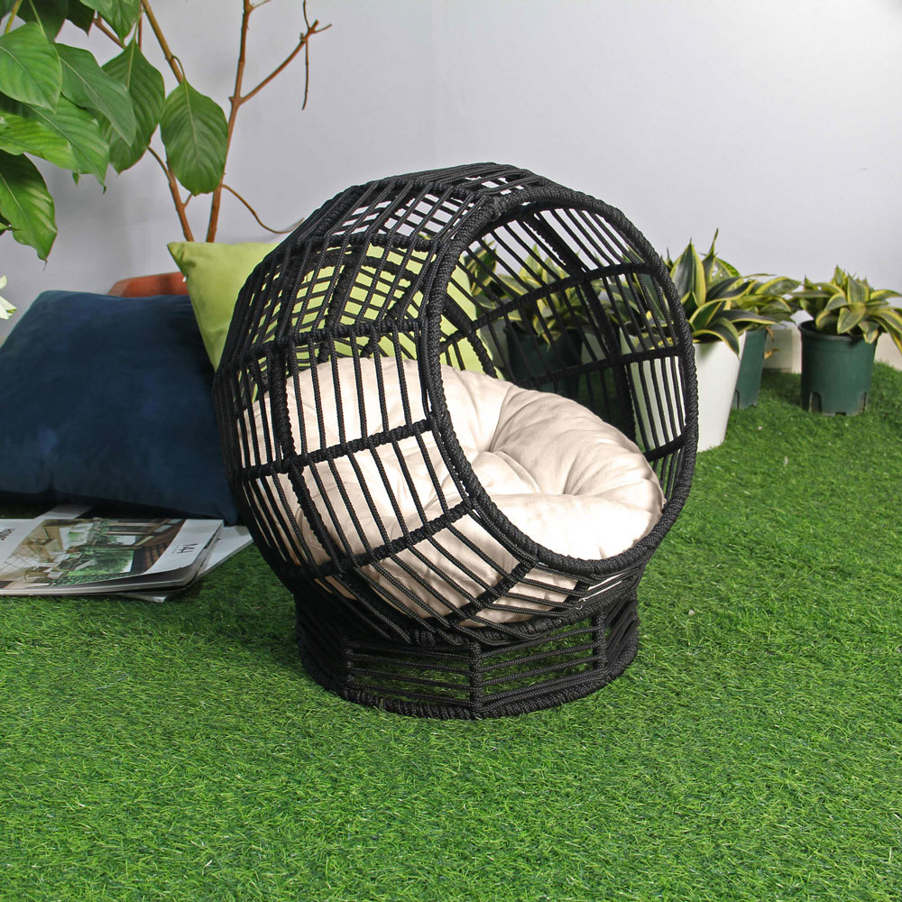 Modern Woven Rope Cat Bed with Removable Cushion – Stylish Indoor Pet Lounge - Image 18