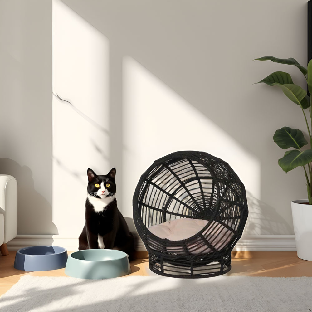 Modern Woven Rope Cat Bed with Removable Cushion – Stylish Indoor Pet Lounge - Image 16
