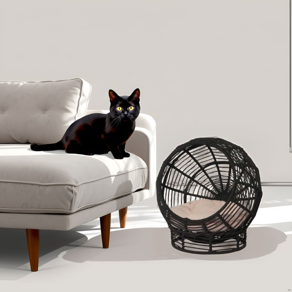 Modern Woven Rope Cat Bed with Removable Cushion – Stylish Indoor Pet Lounge - Image 14