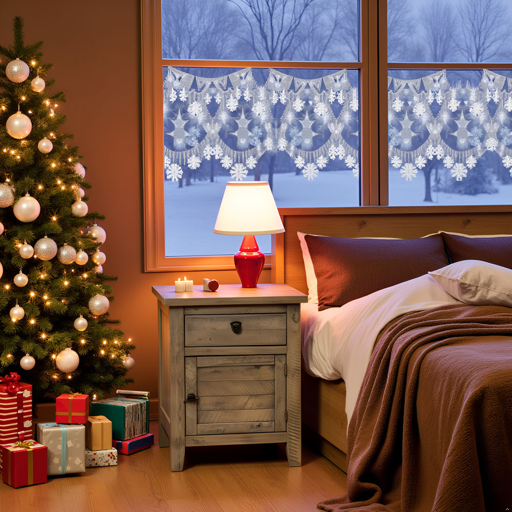 Solid Acacia Wood Nightstand – Rustic Gray Bedside Cabinet Storage Table - Image 12