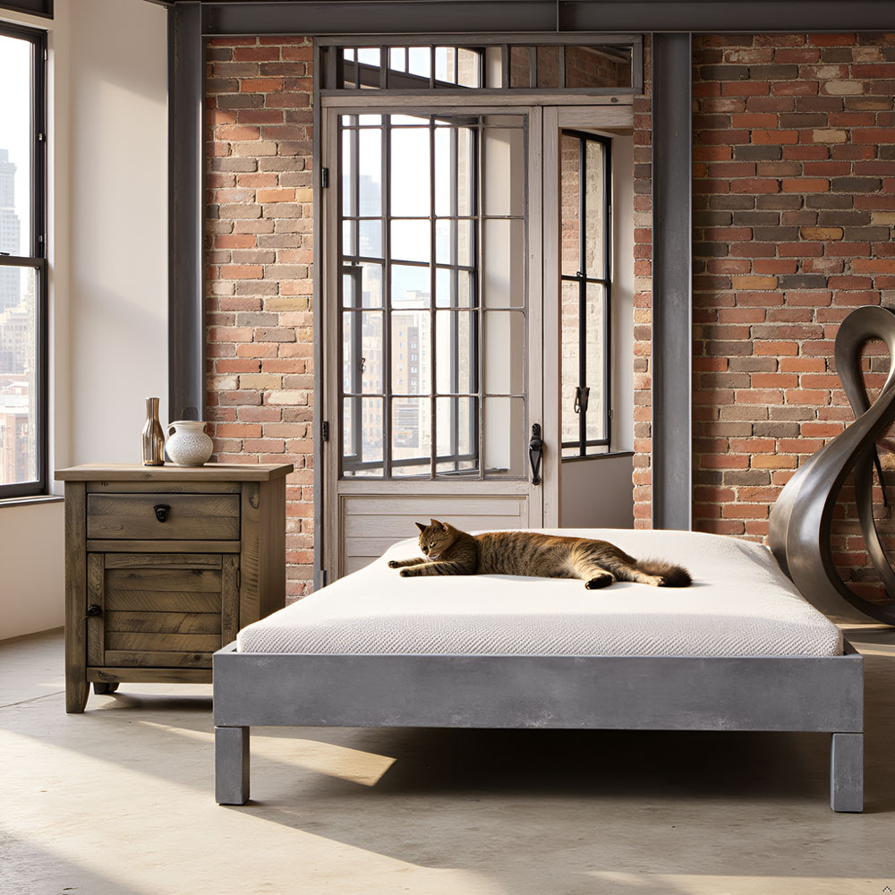 Solid Acacia Wood Nightstand – Rustic Gray Bedside Cabinet Storage Table - Image 17