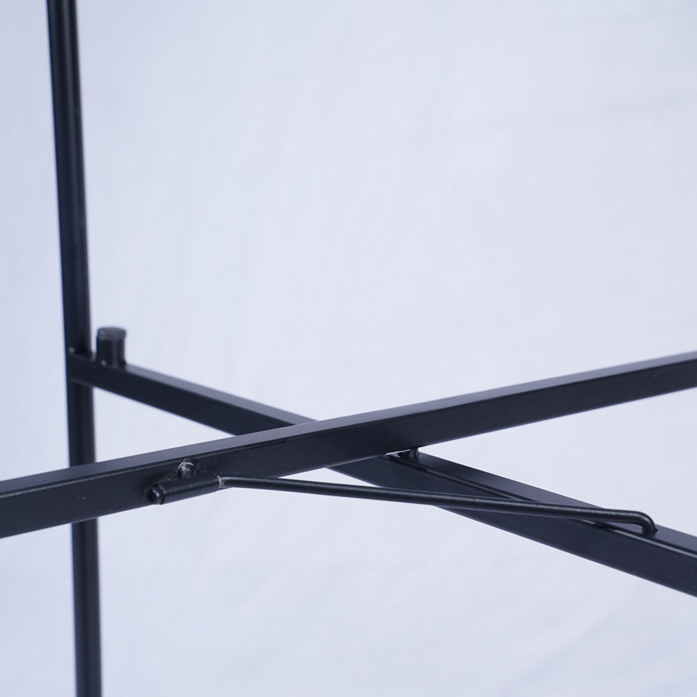 Round 2-Tier End & Brown Side Table with Foldable Steel Frame and MDF Shelves - Image 9